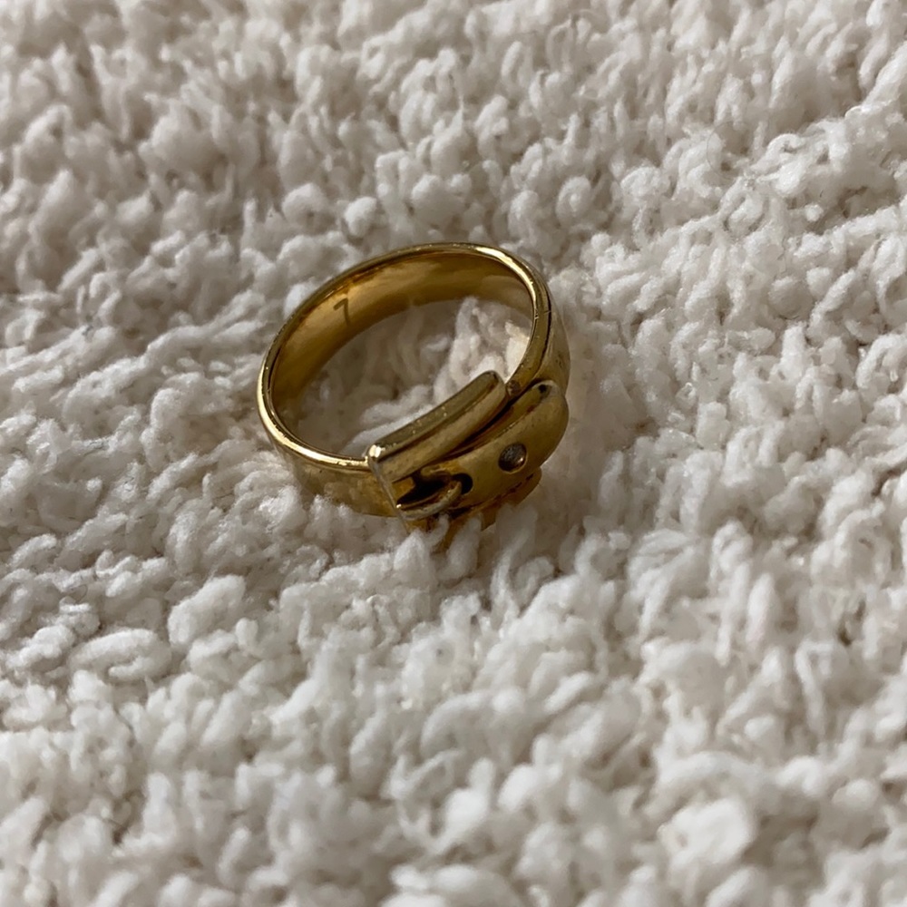 michael kores gold buckle ring